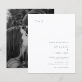Chelsea Dusty Blue Modern Wedding Einladung