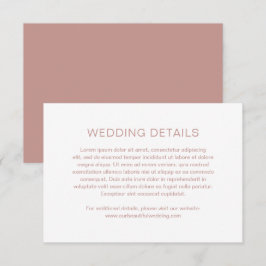 Chelsea Dusty Pink Moderne Hochzeit Begleitkarte