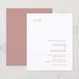 Chelsea Dusty Pink Moderne Hochzeit Einladung