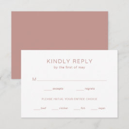 Chelsea Dusty Pink Moderne Hochzeit RSVP Karte