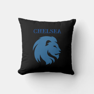 Chelsea FC mit Löwenbild. Personalisierbar. Kissen