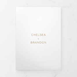 Chelsea Gold Moderne Hochzeit Dreifach Gefaltete Einladung