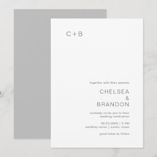 Chelsea Gray Moderne Hochzeit Einladung