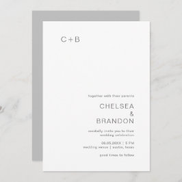 Chelsea Gray Moderne Hochzeit Einladung