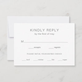 Chelsea Gray Moderne Hochzeit RSVP Karte
