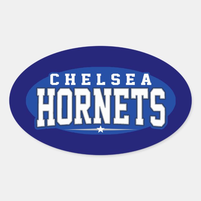Chelsea High School; Hornets Ovaler Aufkleber (Vorderseite)