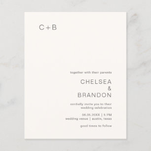 Chelsea Ivory Moderne Hochzeit Einladung
