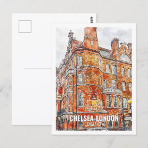 Chelsea London England Reiseort Wasserfarbe Postkarte
