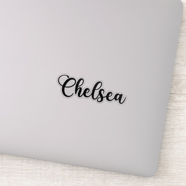 Chelsea Name - Handgeschriebene Kalligrafie Aufkleber (Detail)
