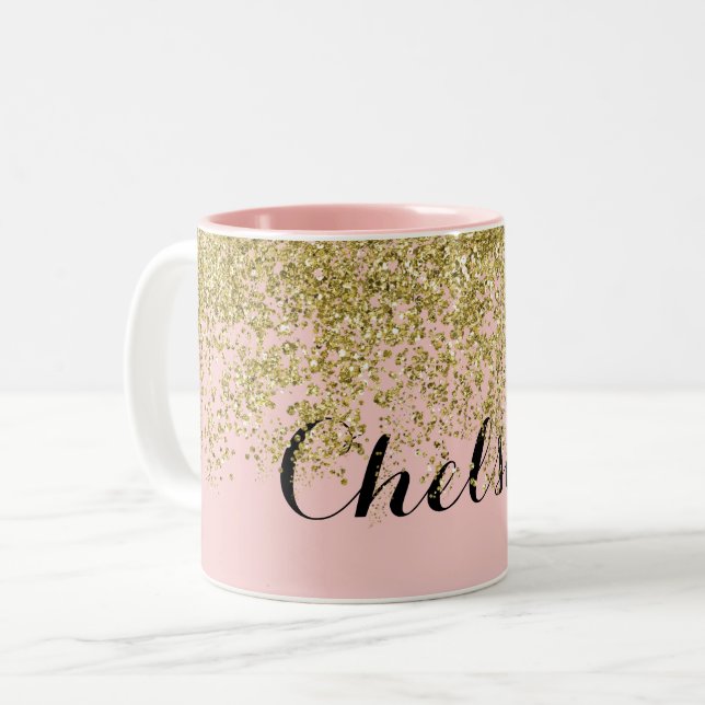 Chelsea Rose Quartz Glam Zweifarbige Tasse (Vorderseite Links)