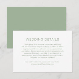 Chelsea Sage Green Moderne Hochzeit Begleitkarte