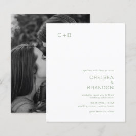Chelsea Sage Green Moderne Hochzeit Einladung