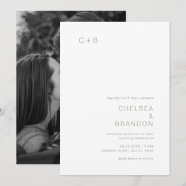 Chelsea Sage Green Moderne Hochzeit Einladung
