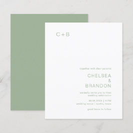 Chelsea Sage Green Moderne Hochzeit Einladung