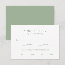 Chelsea Sage Green Moderne Hochzeit RSVP Karte