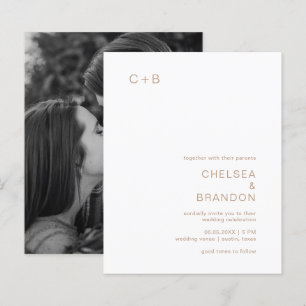 Chelsea Taupe Moderne Hochzeit Einladung