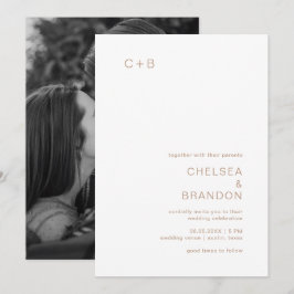 Chelsea Taupe Moderne Hochzeit Einladung