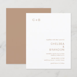 Chelsea Taupe Moderne Hochzeit Einladung