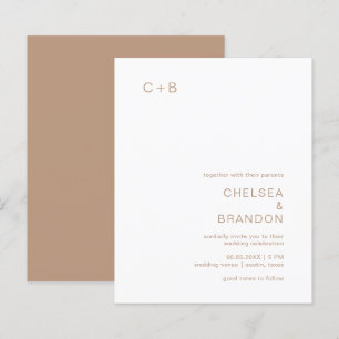 Chelsea Taupe Moderne Hochzeit Einladung