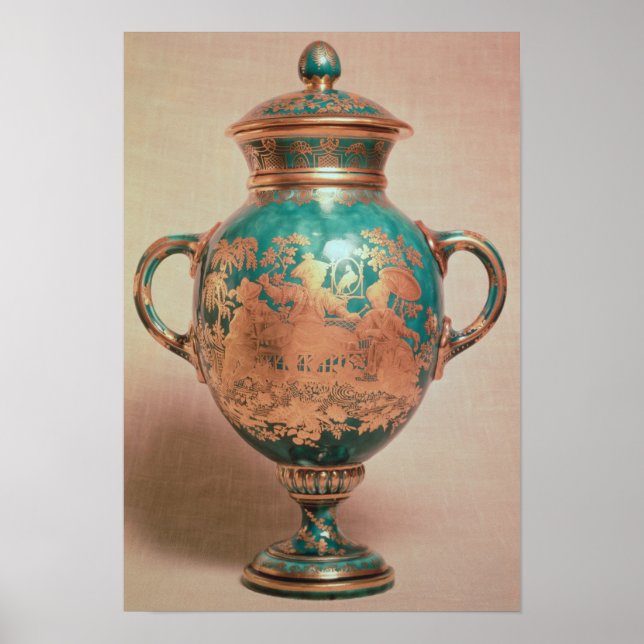 Chelsea-Vase und Deckel mit Goldchinoiserie Poster (Vorne)