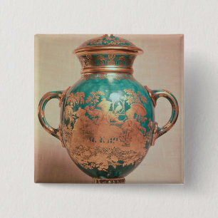 Chelsea-Vase und -deckel mit Vergoldung Button