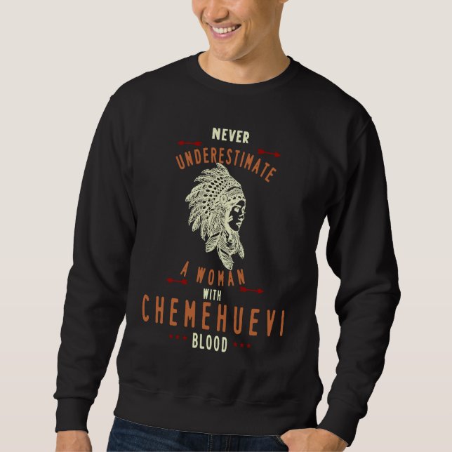 Chemehuevi Native American Indian Woman No Underes Sweatshirt (Vorderseite)