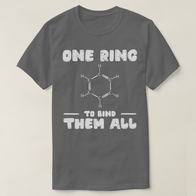 Chemie Benzol Ring Molecule Bond T-Shirt (Design vorne)
