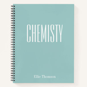 Chemie Blanko- und liniertes Papier Aqua Blau Name Notizbuch