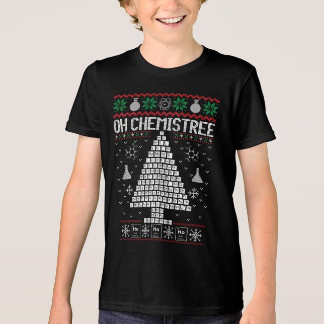 Chemie, Chemist Tree - Ugly Chemistry Tri-Blend Shirt (Vorderseite)
