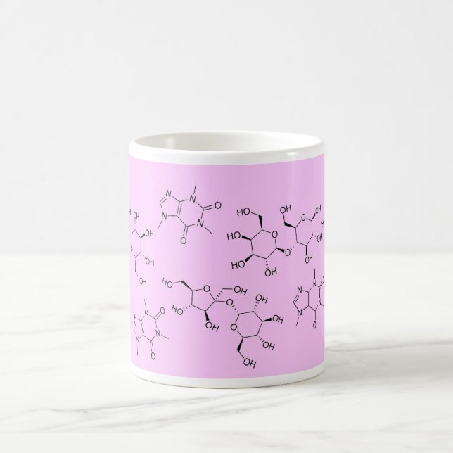 Chemie des Tees und des Kaffees im Rosa Kaffeetasse (Mittel)