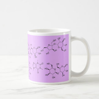 Chemie des Tees und des Kaffees in Lila Tasse