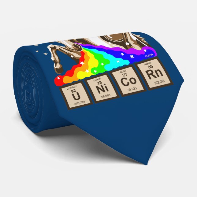 Chemie-Einhorn erbricht sich Regenbogen Krawatte (Gerollt)