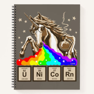 Chemie Einhorn Pukes Regenbogen Notizbuch