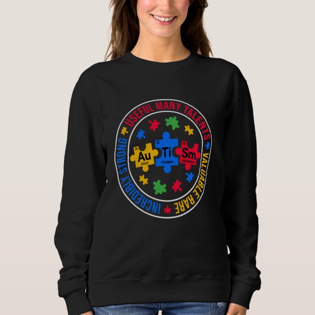 Chemie Elemente Periodensystem Puzzle Autismus Mw Sweatshirt (Vorderseite)