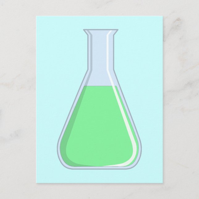 Chemie Erlenmeyer Kolben Chemiefaser Postkarte (Vorderseite)