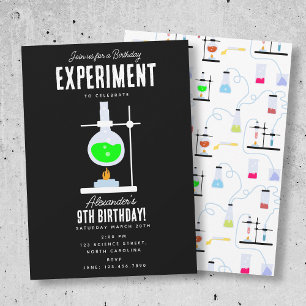 Chemie-Experiment Kindergeburtstag-Party Einladung