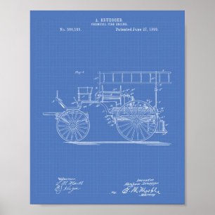 Chemie-Feuerwehrauto 1893 Patent Kunst Blaupause Poster