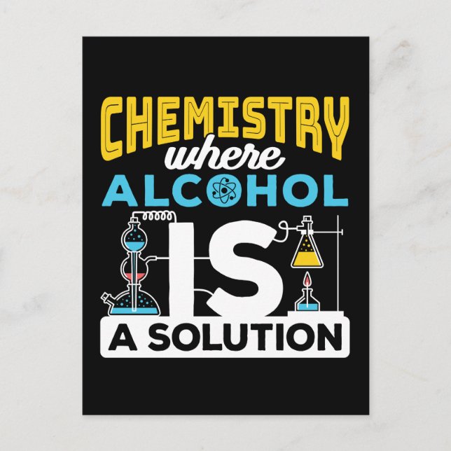 Chemie Funny Solution Joke Postkarte (Vorderseite)