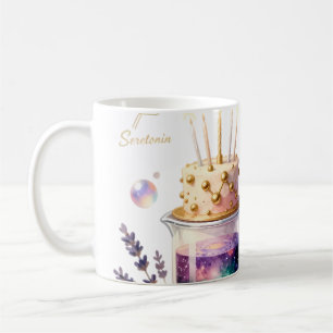 Chemie Geburtstagsfeier Kolben und Blumenschmuck Kaffeetasse