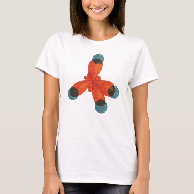Chemie Geek Orange Methane Molecule T-Shirt (Vorderseite)