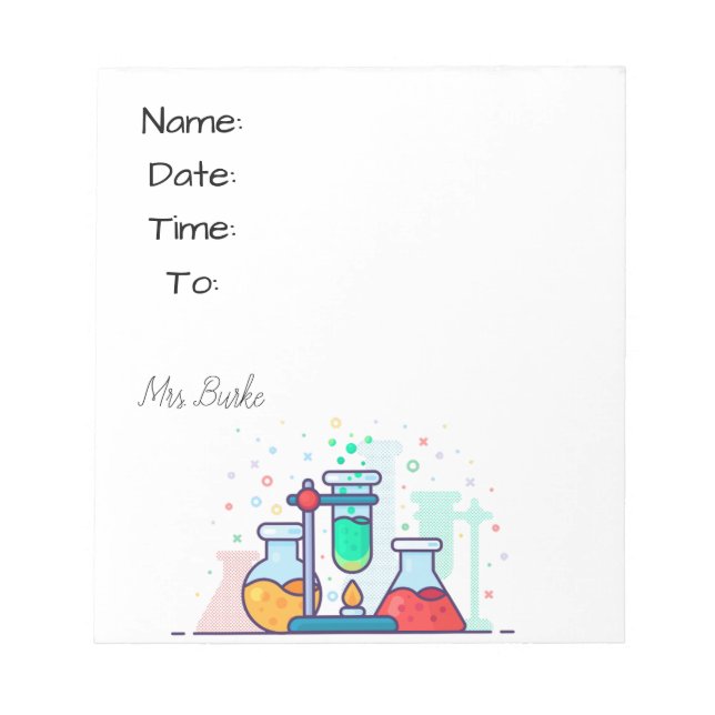 Chemie-Hallpass Notizblock (Vorderseite)