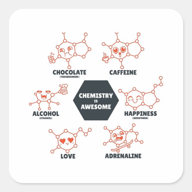Chemie ist phantastisch quadratischer aufkleber (Vorderseite)