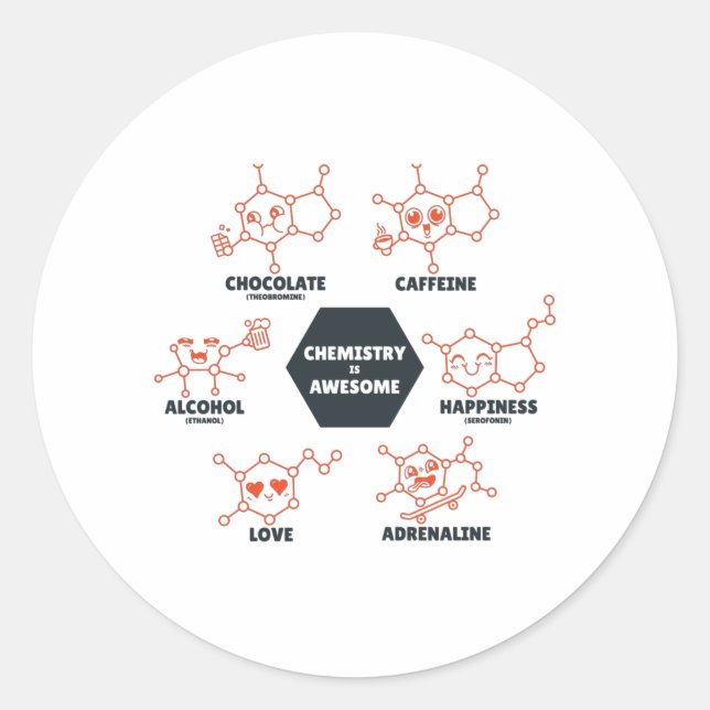 Chemie ist phantastisch runder aufkleber (Vorderseite)
