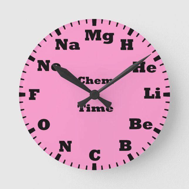 Chemie ist rosa runde wanduhr (Vorderseite)