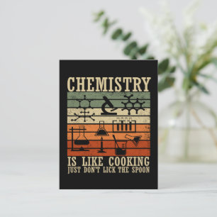 Chemie ist wie das Kochen eines Vintage-Chemikers Postkarte