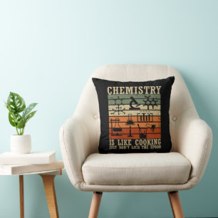 Chemie ist wie das Kochen Vintager Chemiker Kissen