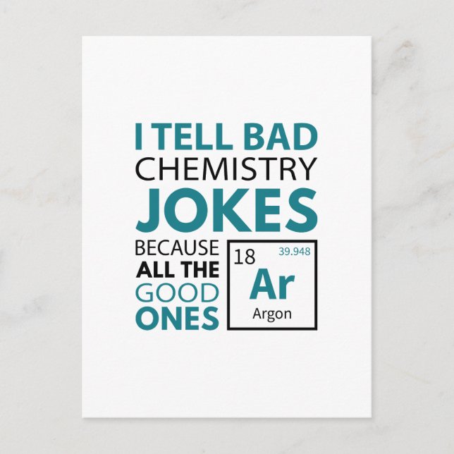 Chemie Jokes Argon Postkarte (Vorderseite)