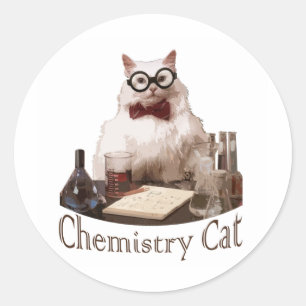 Chemie-Katze (von memes 9gag reddit) Runder Aufkleber