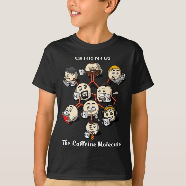 Chemie Koffein Molekül Lustige Wissenschaft Geek C T-Shirt (Vorderseite)
