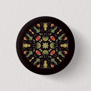 Chemie-Labrador Wissenschaft Botanisches Muster Button